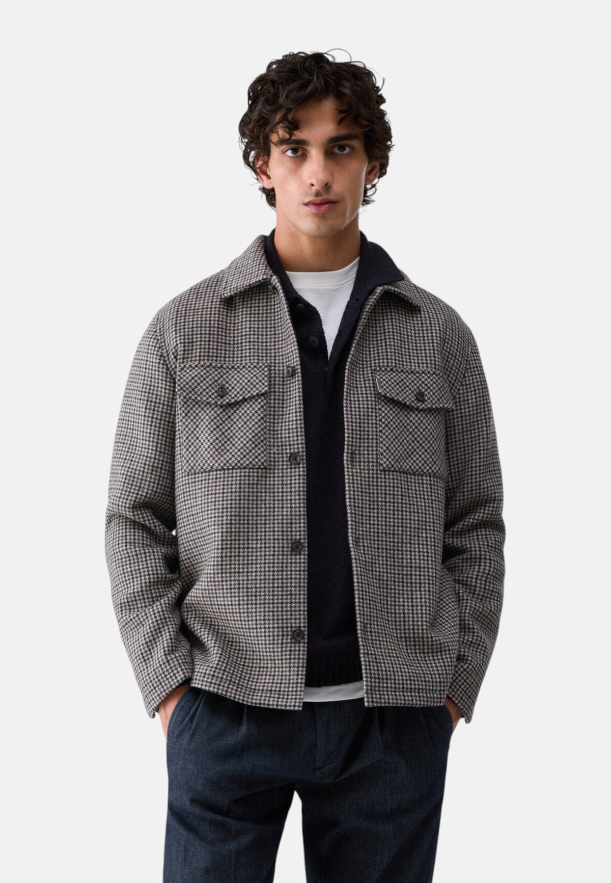 Giacca Invernale Uomo Liu Jo Overshirt Pied De Poule  QF6054T872A