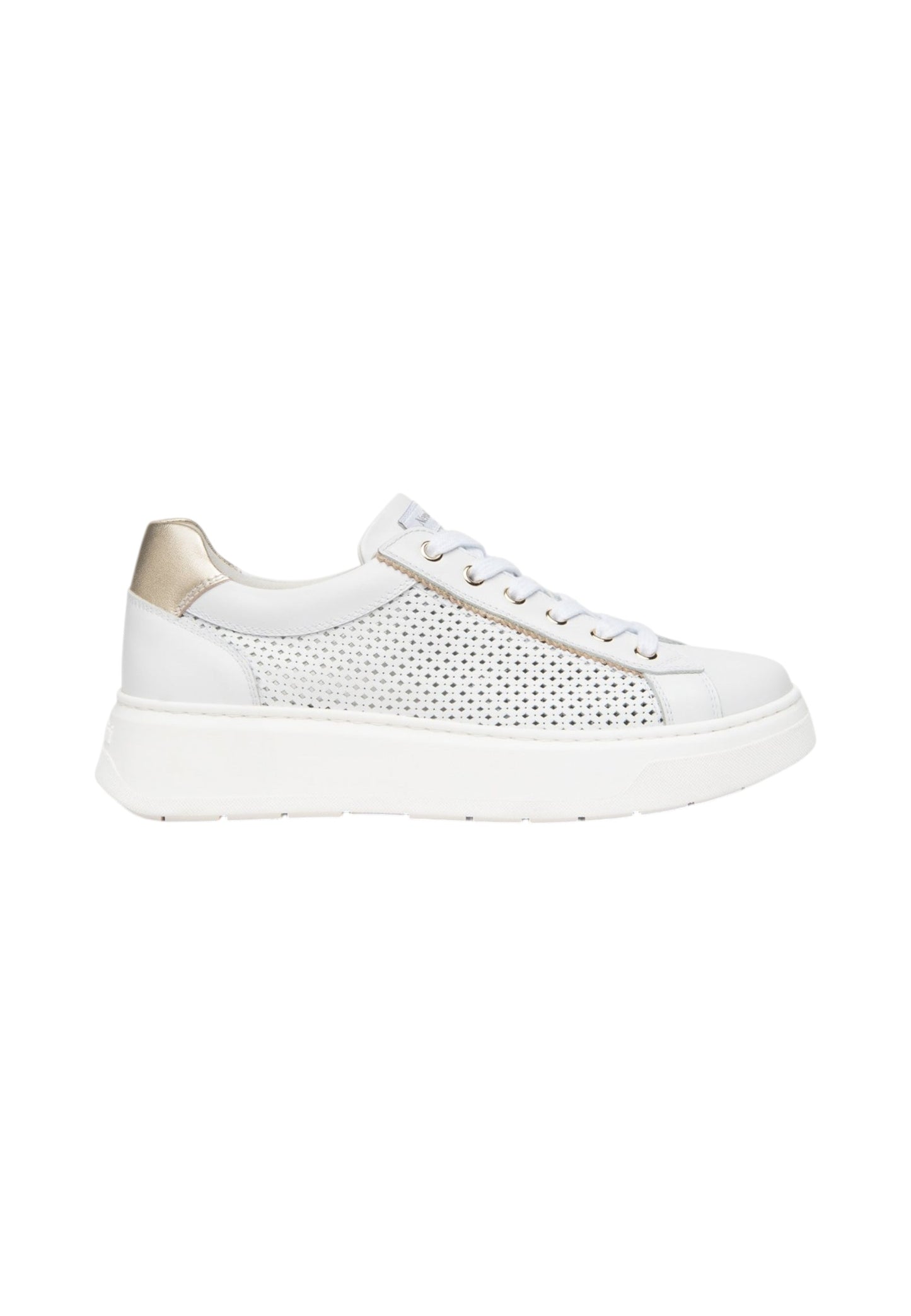 Sneakers Basse Donna Nero Giardini In Pelle Con Inserti Laterali Traforati  E615274D