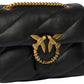 Borsa A Tracolla Donna Pinko Nappa trapuntata, formato mini, nuova fibbia Love Birds, tracolla a catena, misure 21 x 9 x 15 cm Love Puff Mini New Buckle 107058A0F2