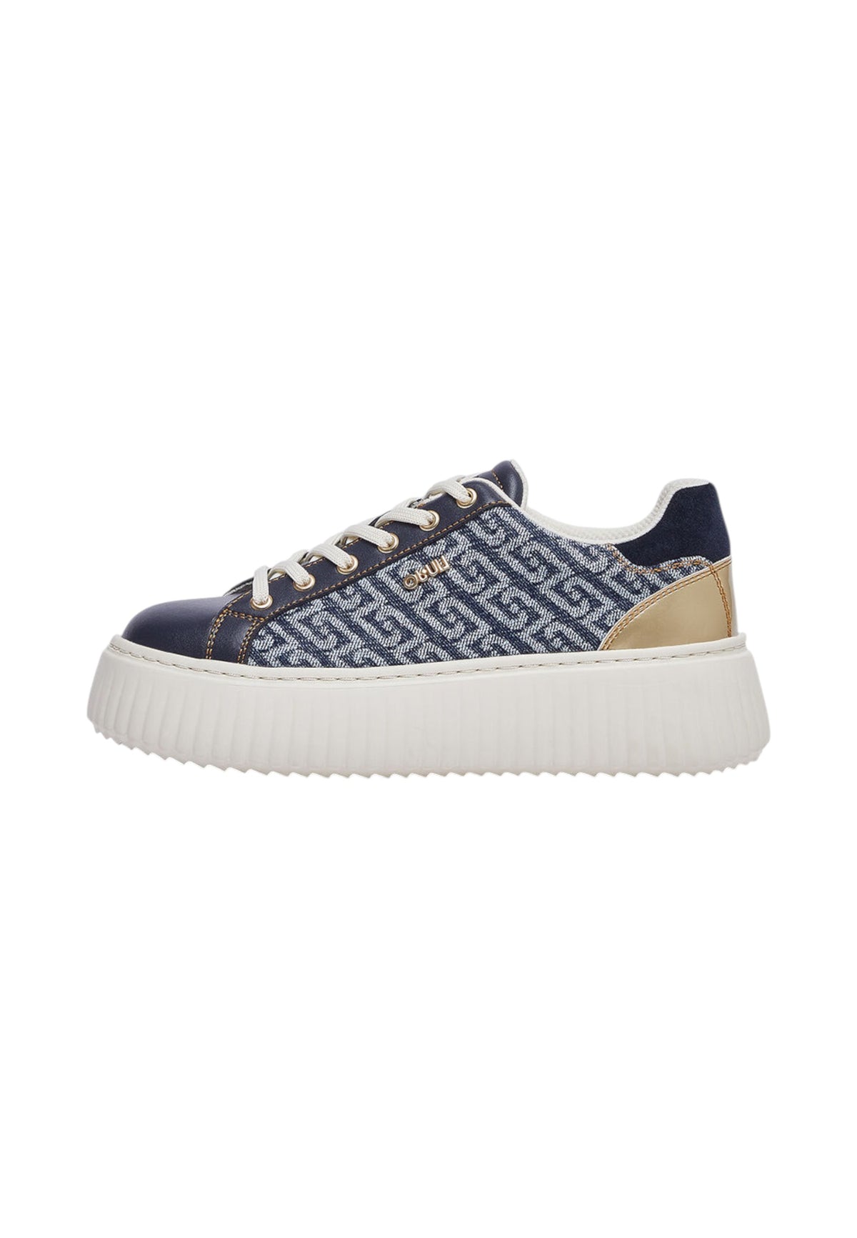 Sneakers Basse Donna Liu Jo In Denim Monogram Con Platform Elodie 01 BF6059TX561