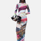 Vestito Lungo Donna Desigual Motivo astratto, Fit slim, Manica lunga, Orlo asimmetrico Helsinki 26WWVK31