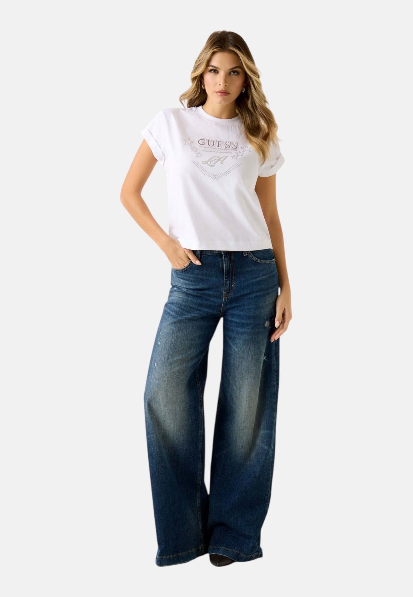 T-Shirt Manica Corta Donna Guess  La Stars W6RI30I3Z14