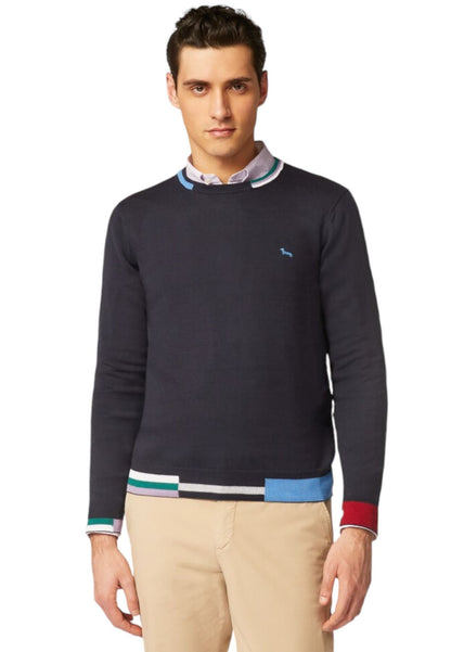 Maglione A Girocollo Uomo Harmont & Blaine  Coste Intarsiate HRJ455030763