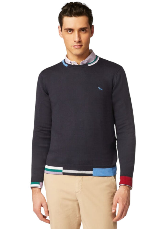 Maglione A Girocollo Uomo Harmont & Blaine  Coste Intarsiate HRJ455030763