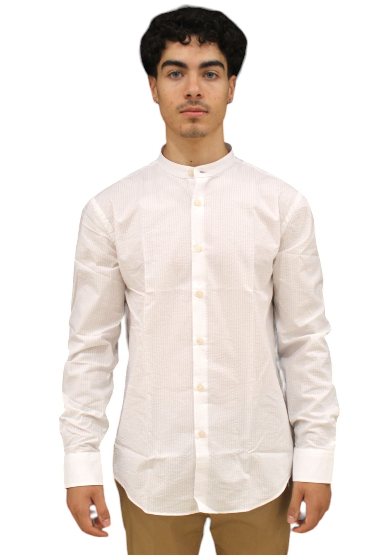 Camicia Manica lunga Uomo QB24 Collo Coreana  CFC0114985003