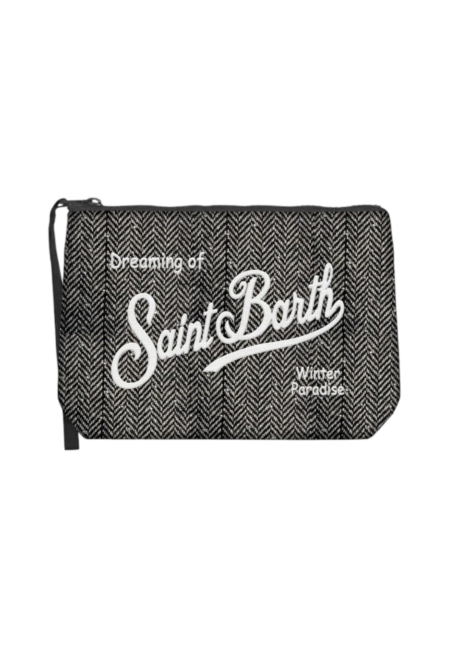 Pochette  Unisex Mc2 Saint Barth Herringbone Strass Embroidery Aline Wool ALI0022