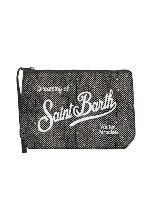 Pochette  Unisex Mc2 Saint Barth Herringbone Strass Embroidery Aline Wool ALI0022