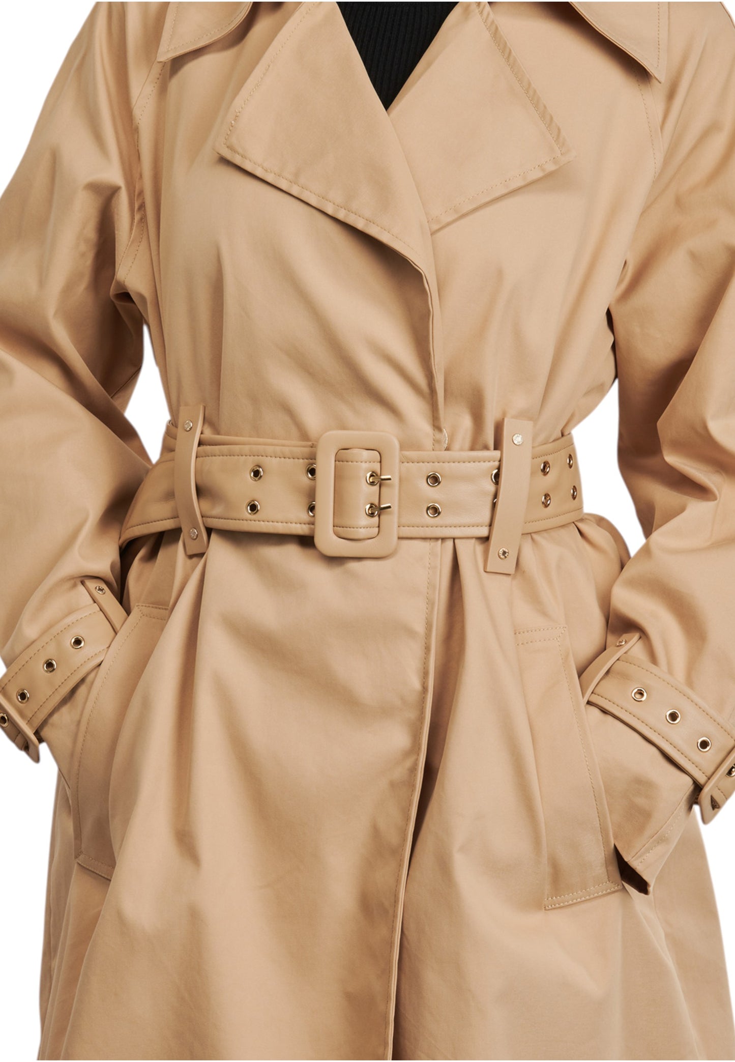 Cappotto Trench Donna Guess Con Cintura In Eco Pelle Raphaelle W5YL02WHDF1