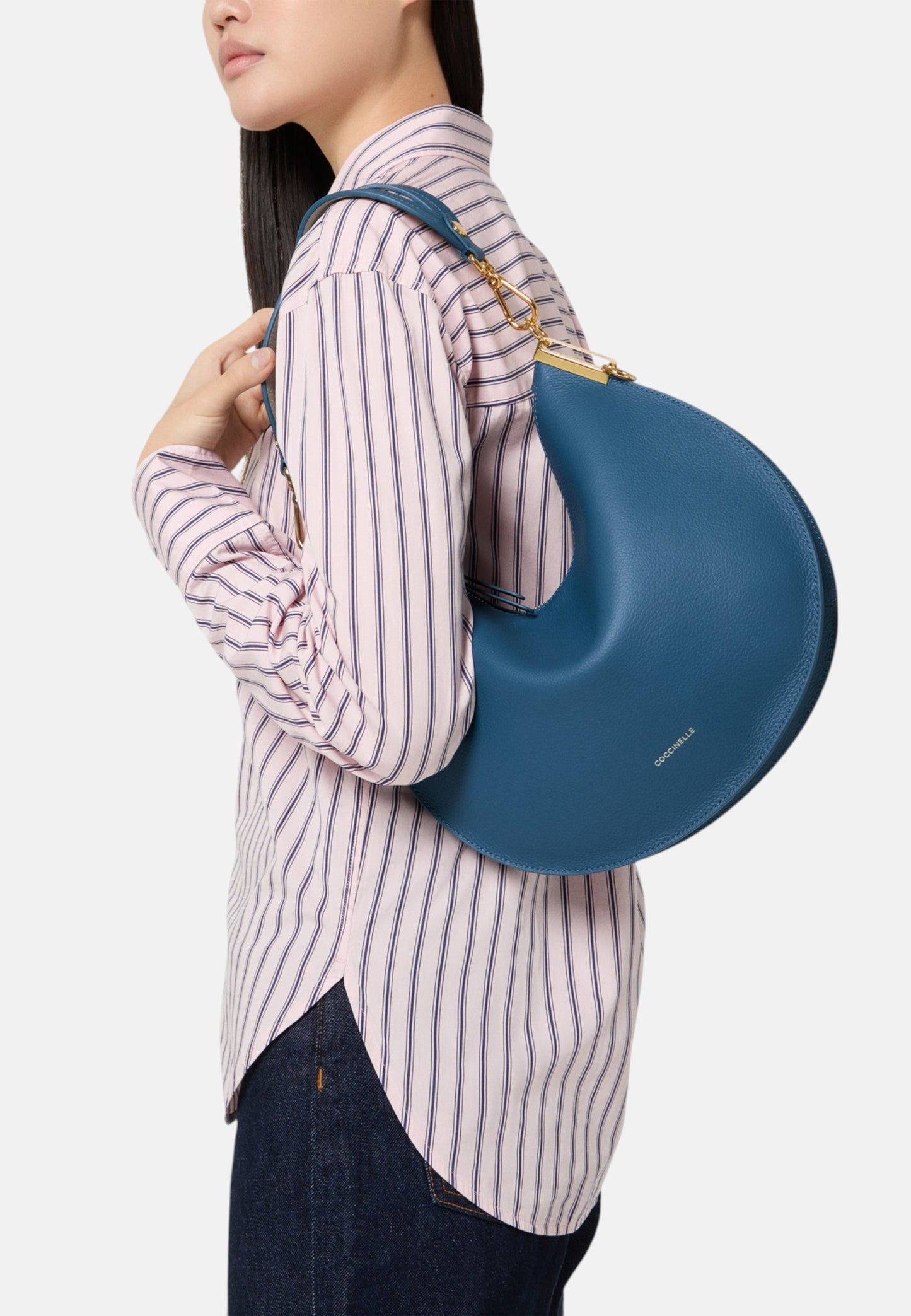 Borsa A Spalla Donna Coccinelle In Pelle Martellata Doppia Coccinelle Sunup Medium E1QKF130201