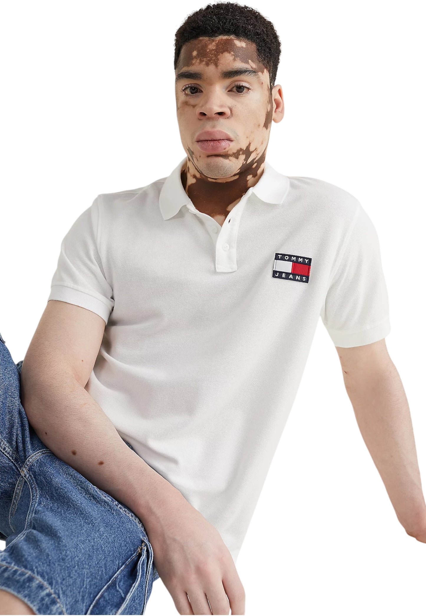 Polo Manica Corta Uomo Tommy Jeans  Tjm Tommy Badge Ligh