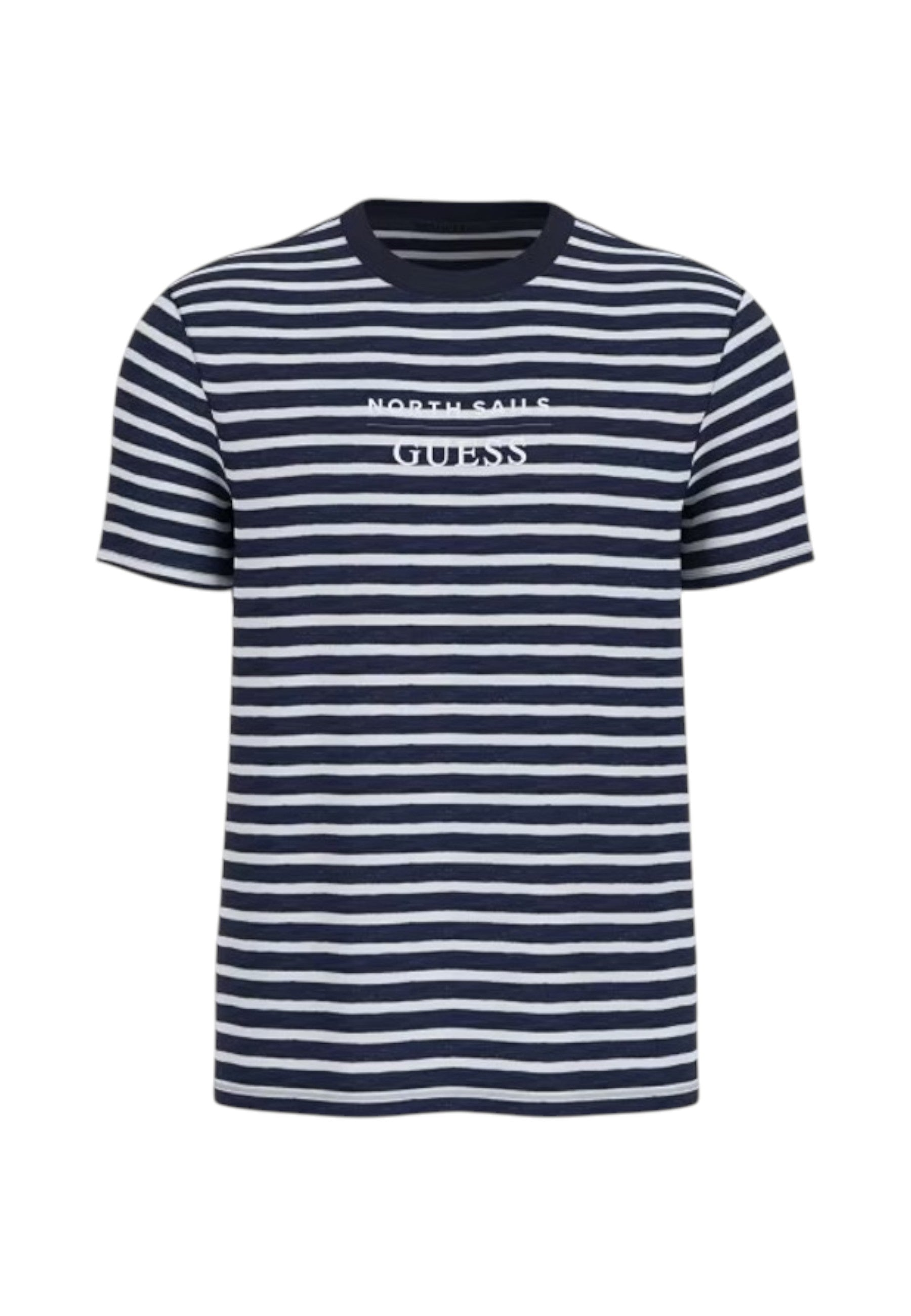 T-Shirt Manica Corta Uomo Guess  Guessxns - Striped Indigo M6GI47K3499