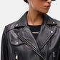 Giacca In Pelle Donna Pinko Pelle nappa, linea biker, chiusura con zip laterale, collo con revers, tasche anteriori con zip, capo foderato New Sensibile 106247A3EB