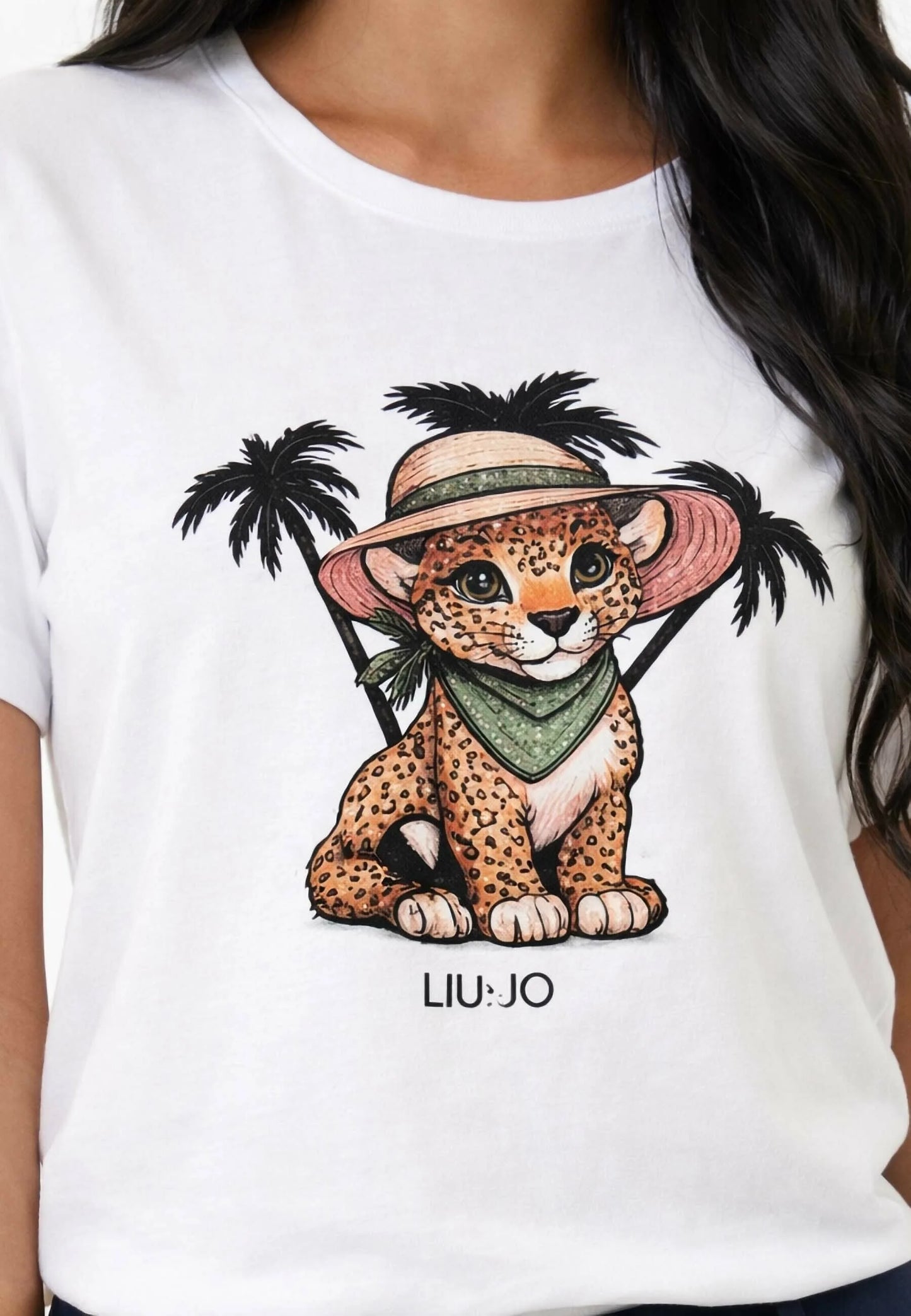 T-Shirt Manica Corta Donna Liu Jo Small Leopard Eco Line VA6170JS003