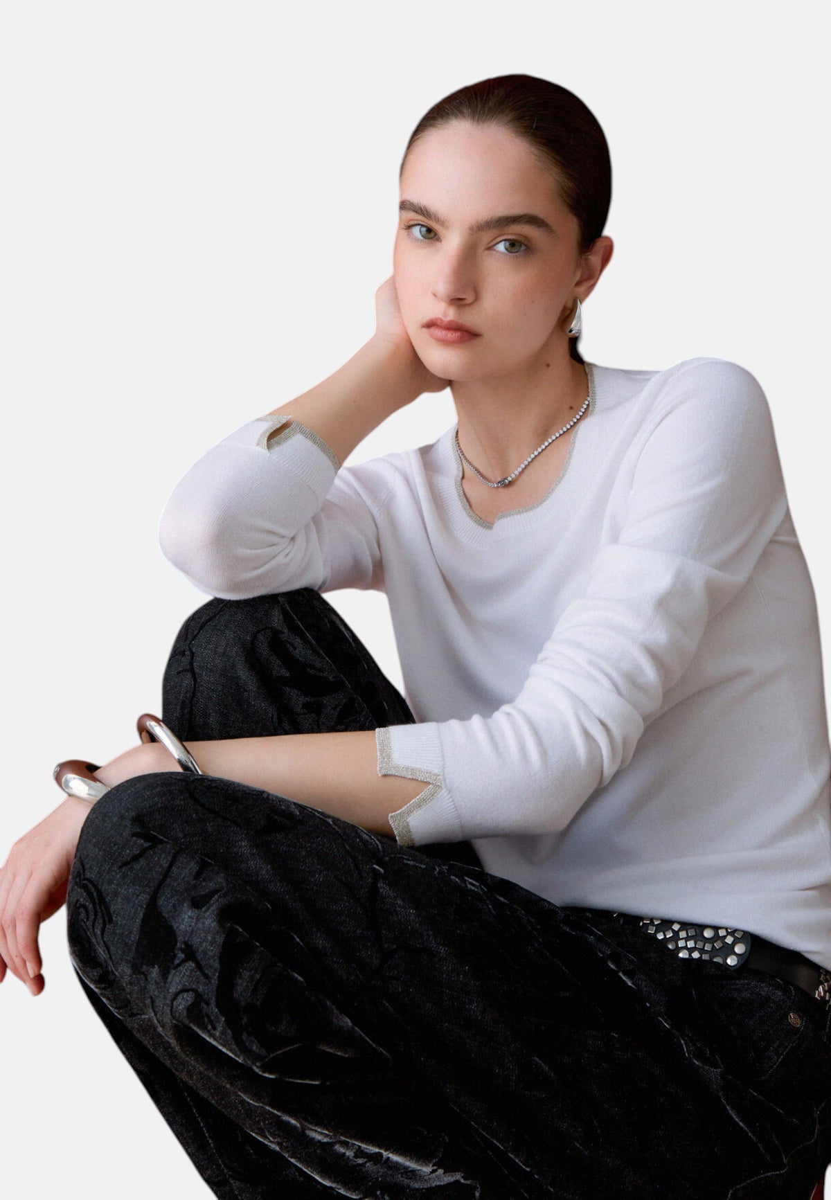 Maglia A Girocollo Donna Liu Jo Basic Fit  WF6015MS49I