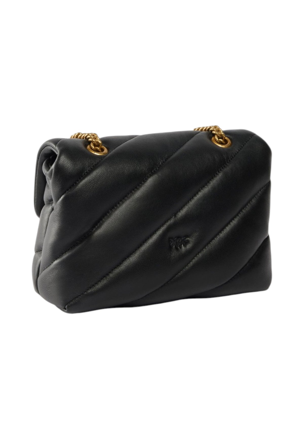 Borsa A Tracolla Donna Pinko Nappa trapuntata, formato mini, nuova fibbia Love Birds, tracolla a catena, misure 21 x 9 x 15 cm Love Puff Mini New Buckle 107058A0F2
