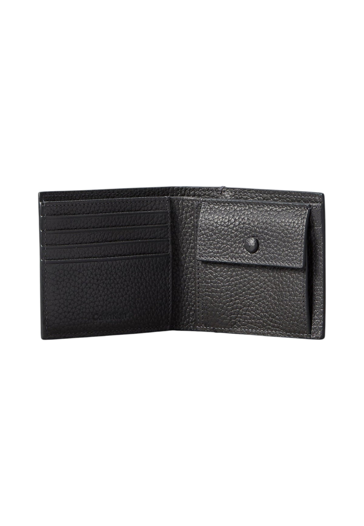 Portafoglio Con Portamonete Uomo Calvin klein Pelle Martellata, Portamonete Con Bottone, Scomparti Porta Carte, Scomparto Banconote, Logo Calvin Klein Foil LV04D1138G