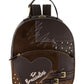 Zaino  Donna Braccialini Zaino compatto, Singolo con tracolle regolabili, Chiusura con zip, Due tasche interne, una con zip e una aperta, Patchwork con maxi cuore e micro borchie, Dimensioni: 27 x 11 x 31 Cm Amy Patchwork B19203YY