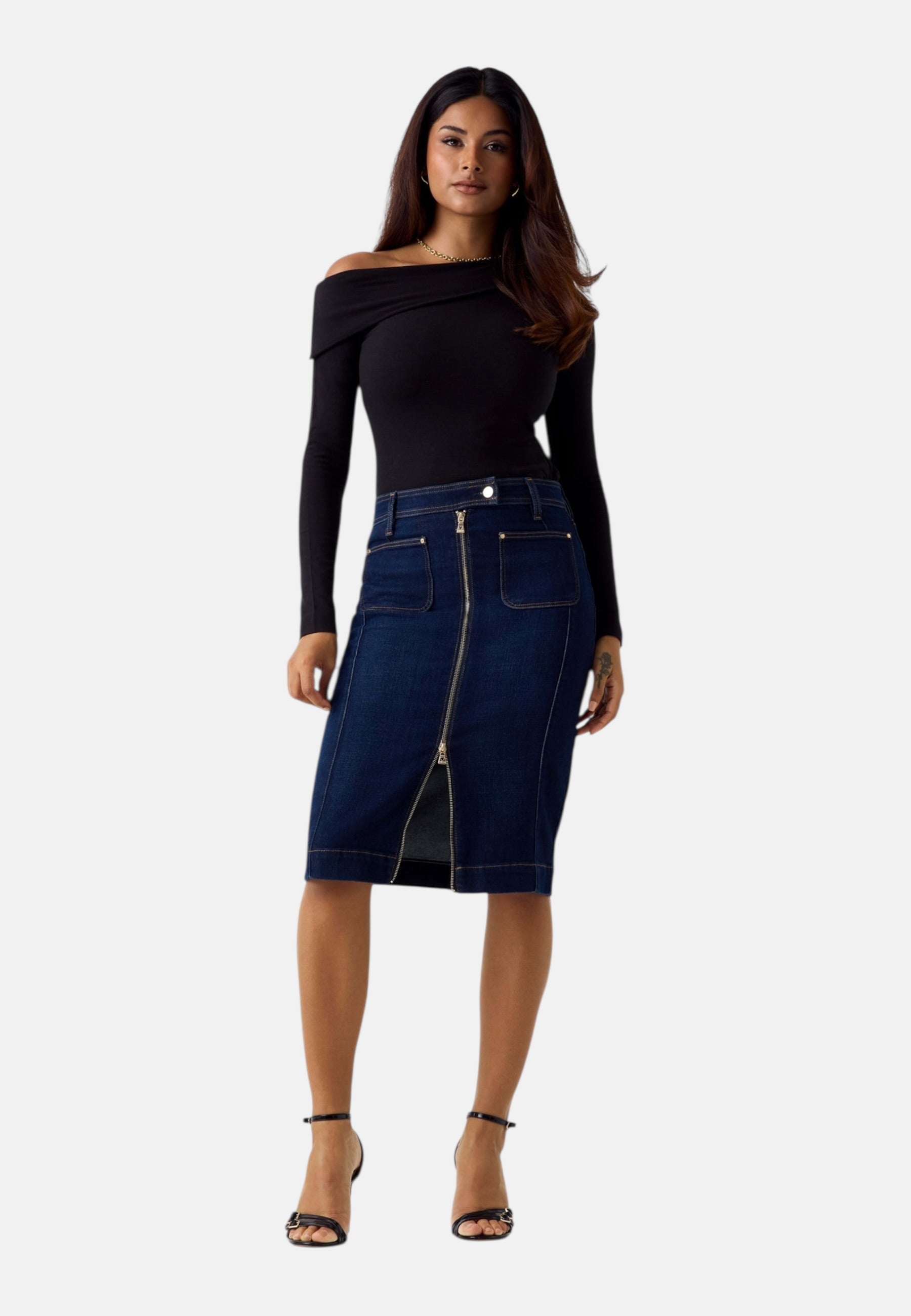 Gonna Midi Donna Guess In Denim Rosita Longuette W6RD0UD6881
