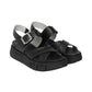 Sandali Bassi Donna Nero Giardini In Pelle Con Fasce Incrociate  E617063D