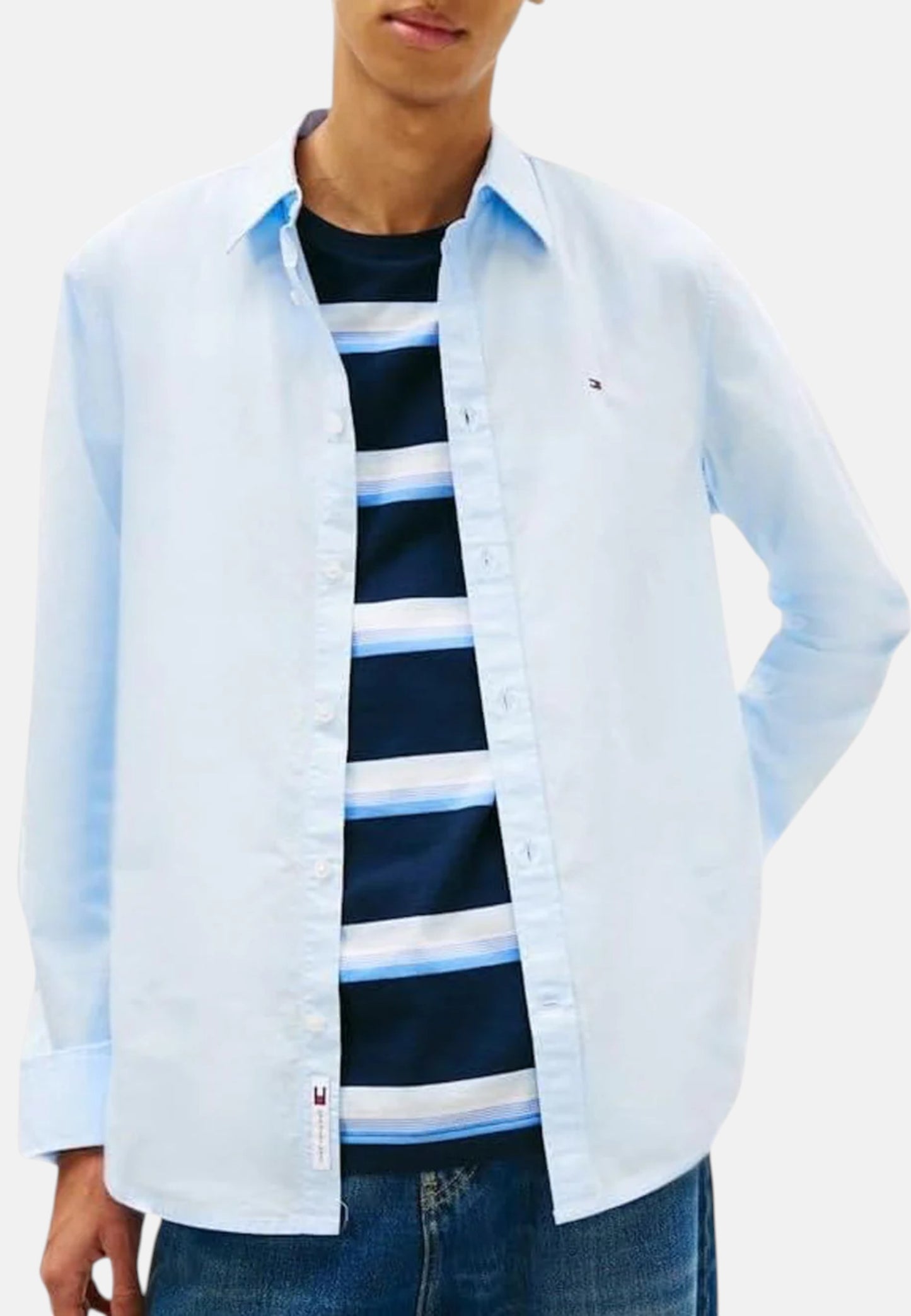 Camicia Manica lunga Uomo Tommy Jeans  Tjm Reg Poplin Shir DM0DM22026