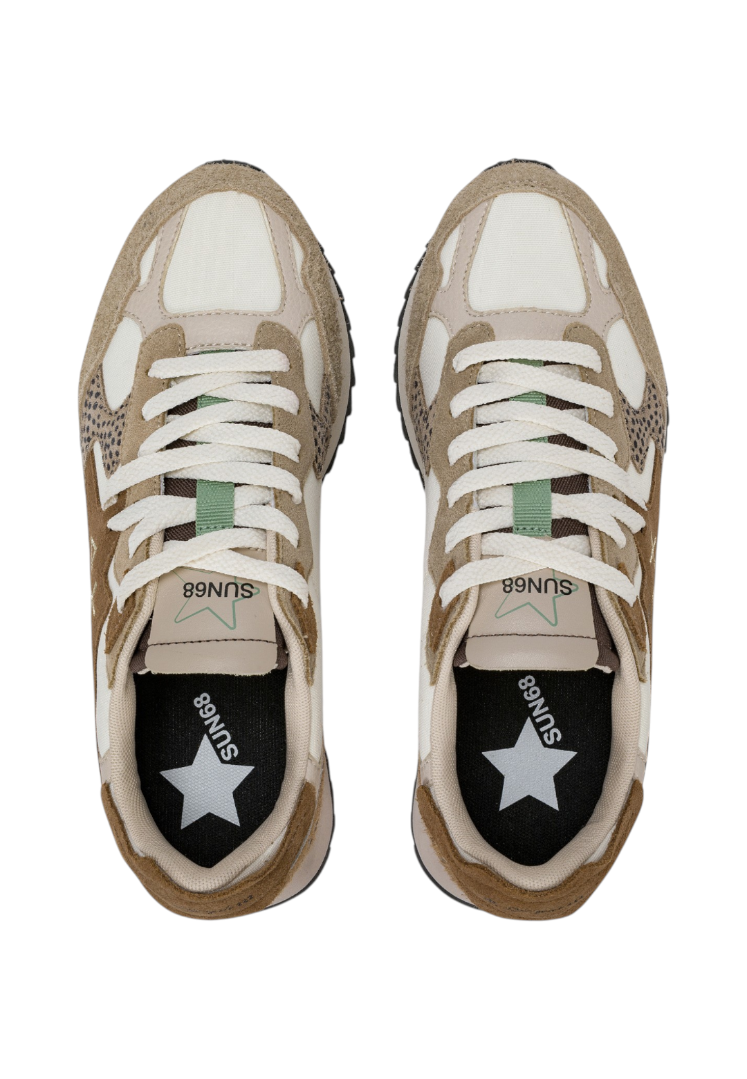 Sneakers Basse Donna Sun68 Stile Running, Suede E Nylon Stargirl Multicolor Z46222