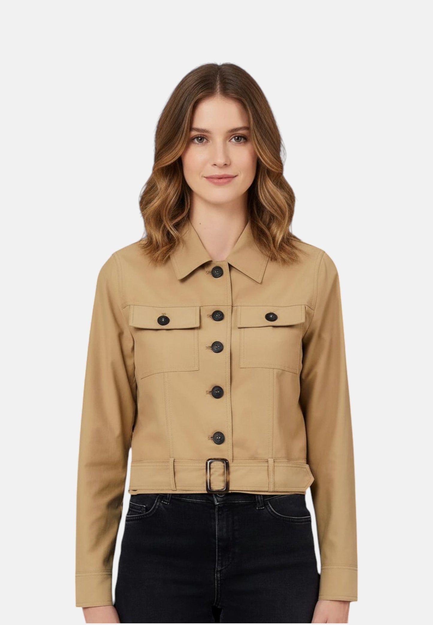 Giacca Leggera Donna Liu Jo Safari Cropped Con Cintura  WA6388T398A