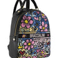 Zaino  Donna Braccialini Zaino compatto, Singolo con tracolle regolabili, Chiusura con zip, Due tasche interne, una con zip e una aperta, Motivo jacquard con ricami e dettagli graffiti, Dimensioni: 22 x 15 x 28 Cm Jacquard B19294TY