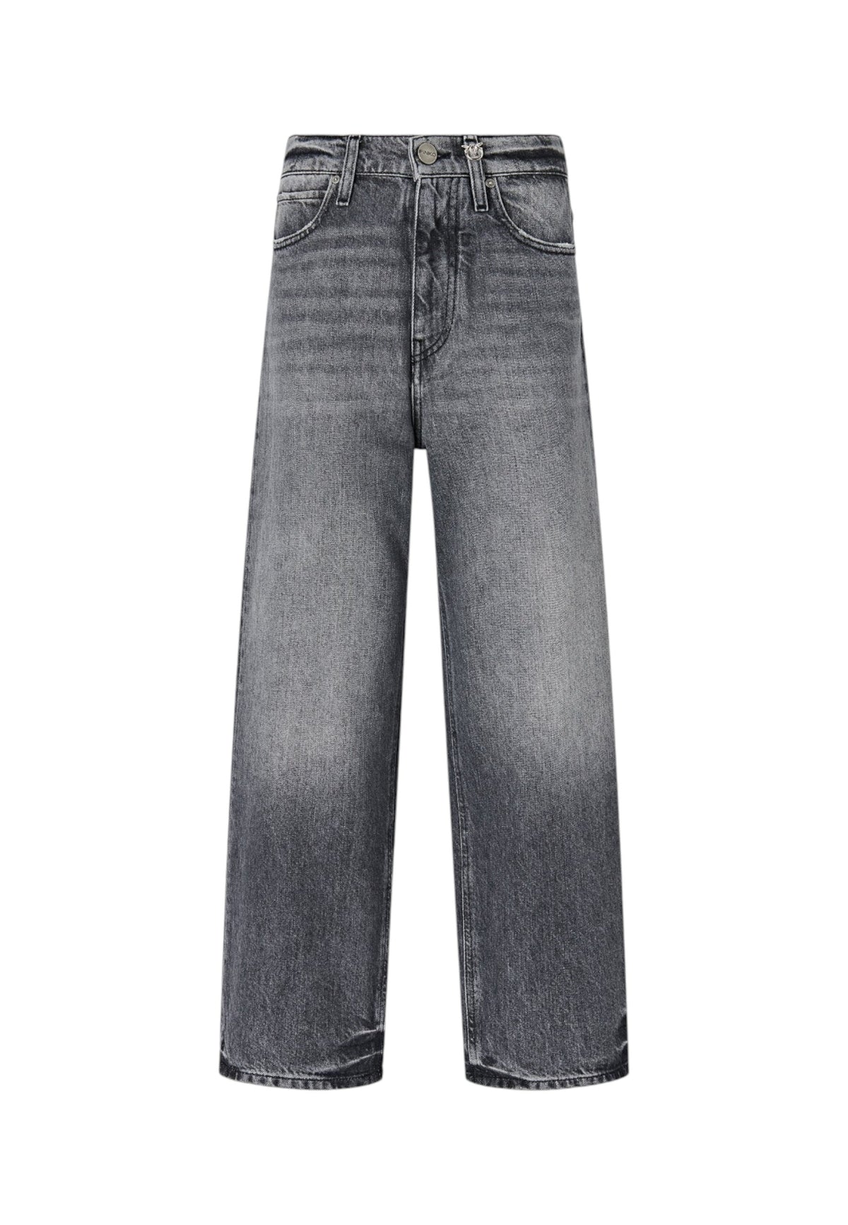 Jeans Barrel Fit Donna Pinko Vestibilit� balloon, gamba arrotondata e pi� stretta al fondo, vita regular con passanti, denim in cotone e lyocell, ricamo Love Birds sulla tasca posteriore Estelle 103857A2RY
