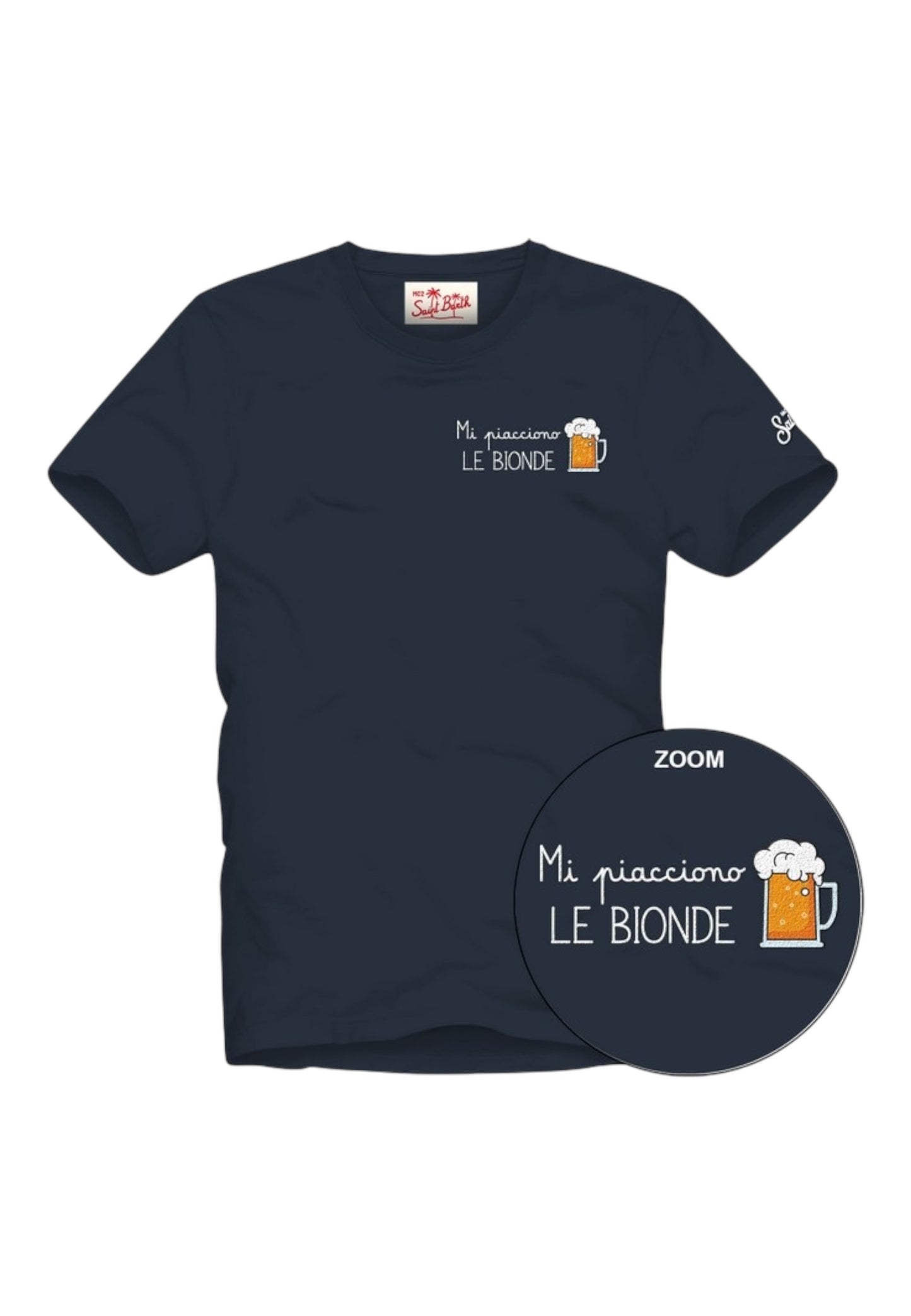 T-Shirt Manica Corta Uomo Mc2 Saint Barth Stampa E/O Ricamo Frontale Birre Bionde Portofino POT0001