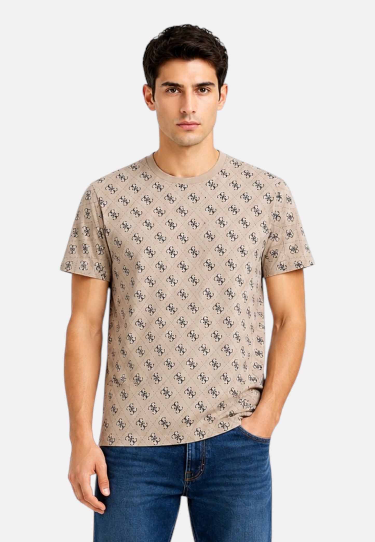 T-Shirt Manica Corta Uomo Guess  Jacquard 4G Knit M6GP34K3200