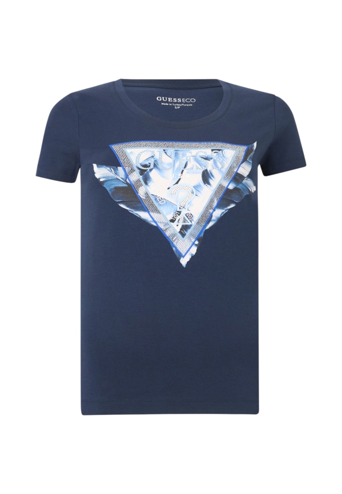 T-Shirt Manica Corta Donna Guess  Feather Triangle W6GI11K3026