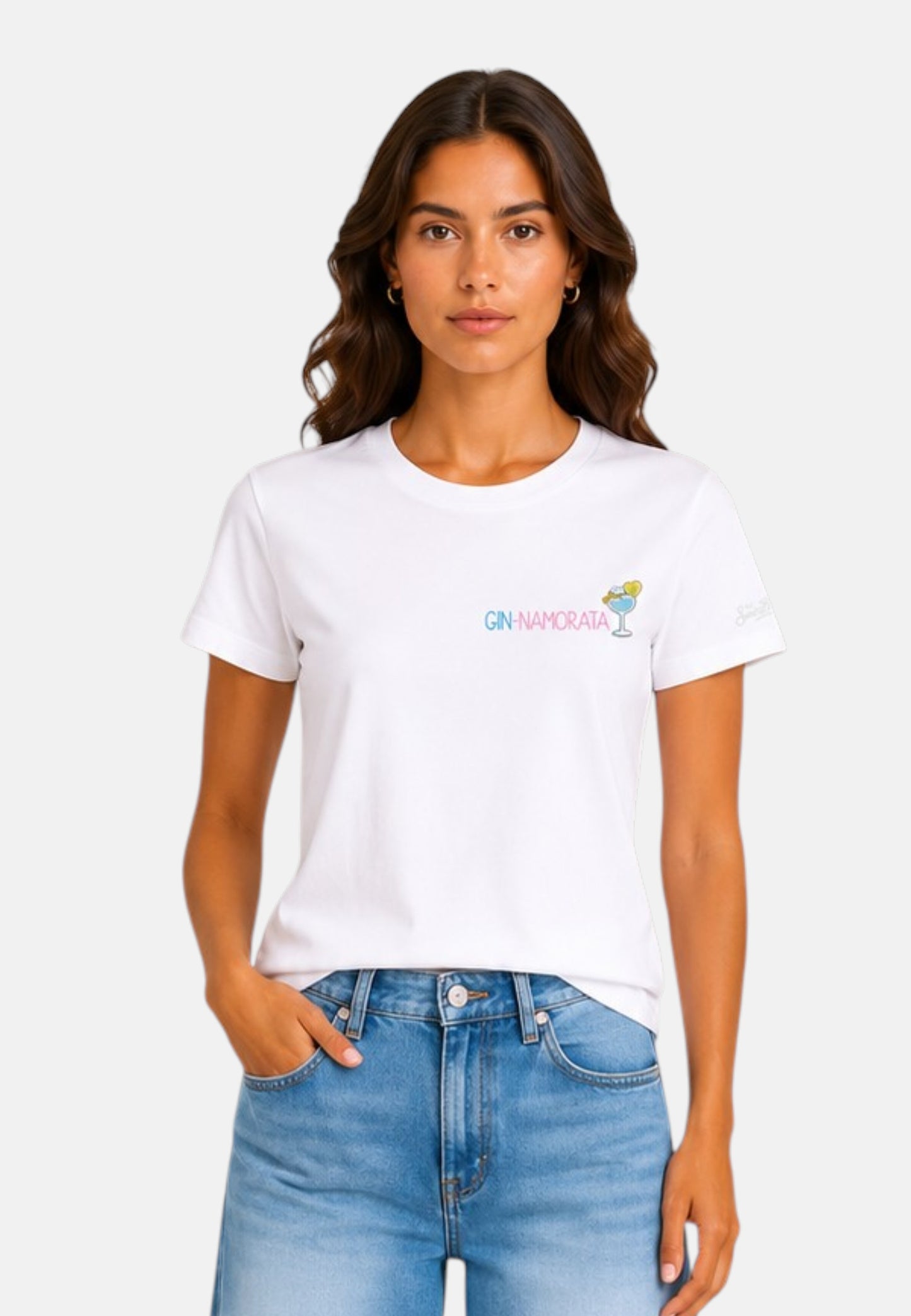 T-Shirt Manica Corta Donna Mc2 Saint Barth Ginnamorata Emb Emilie EMI0001