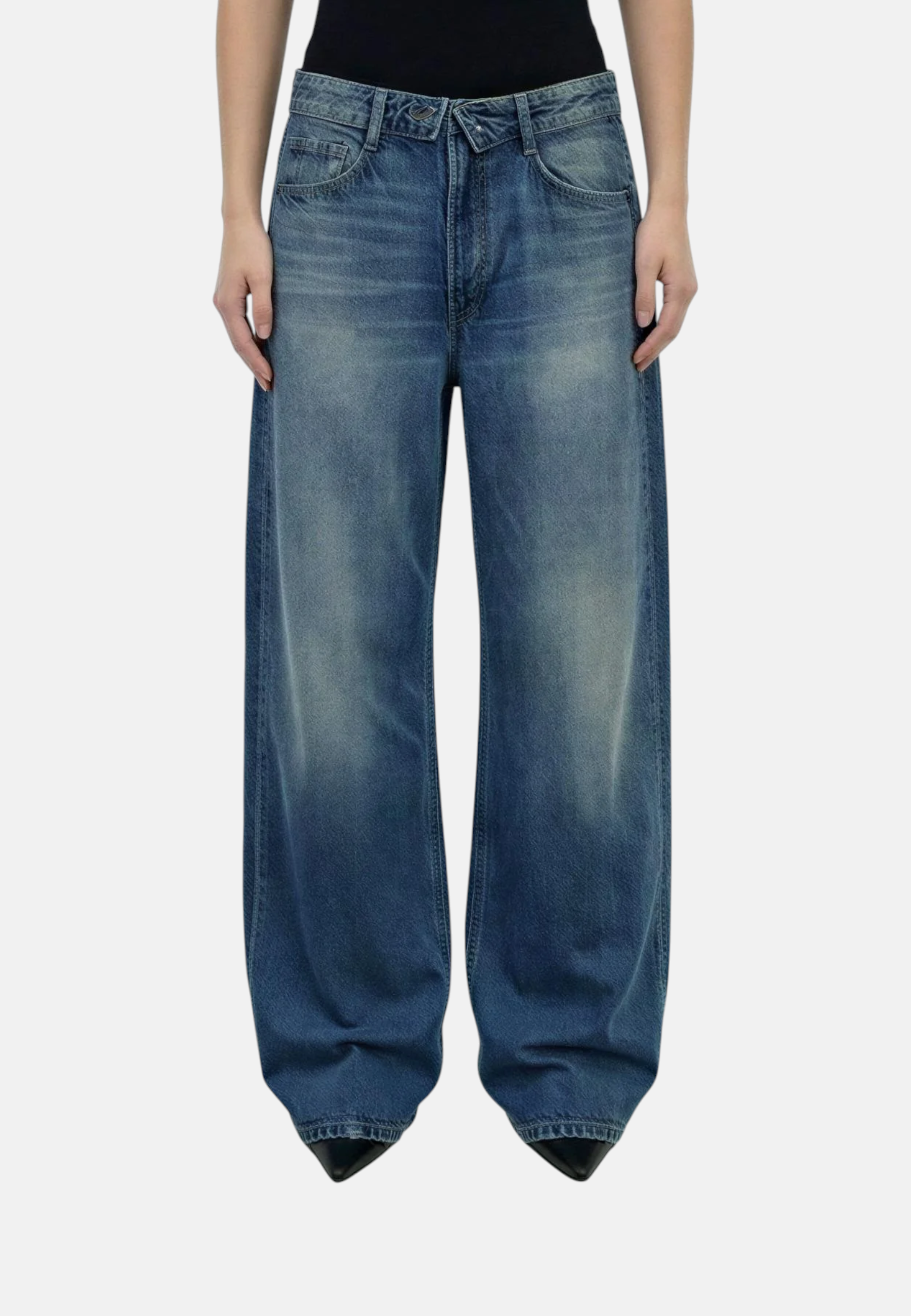 Jeans Barrel Fit Donna Liu Jo Effetto Used Con Cinta Rovesciata Zip Dea UF6500D0396