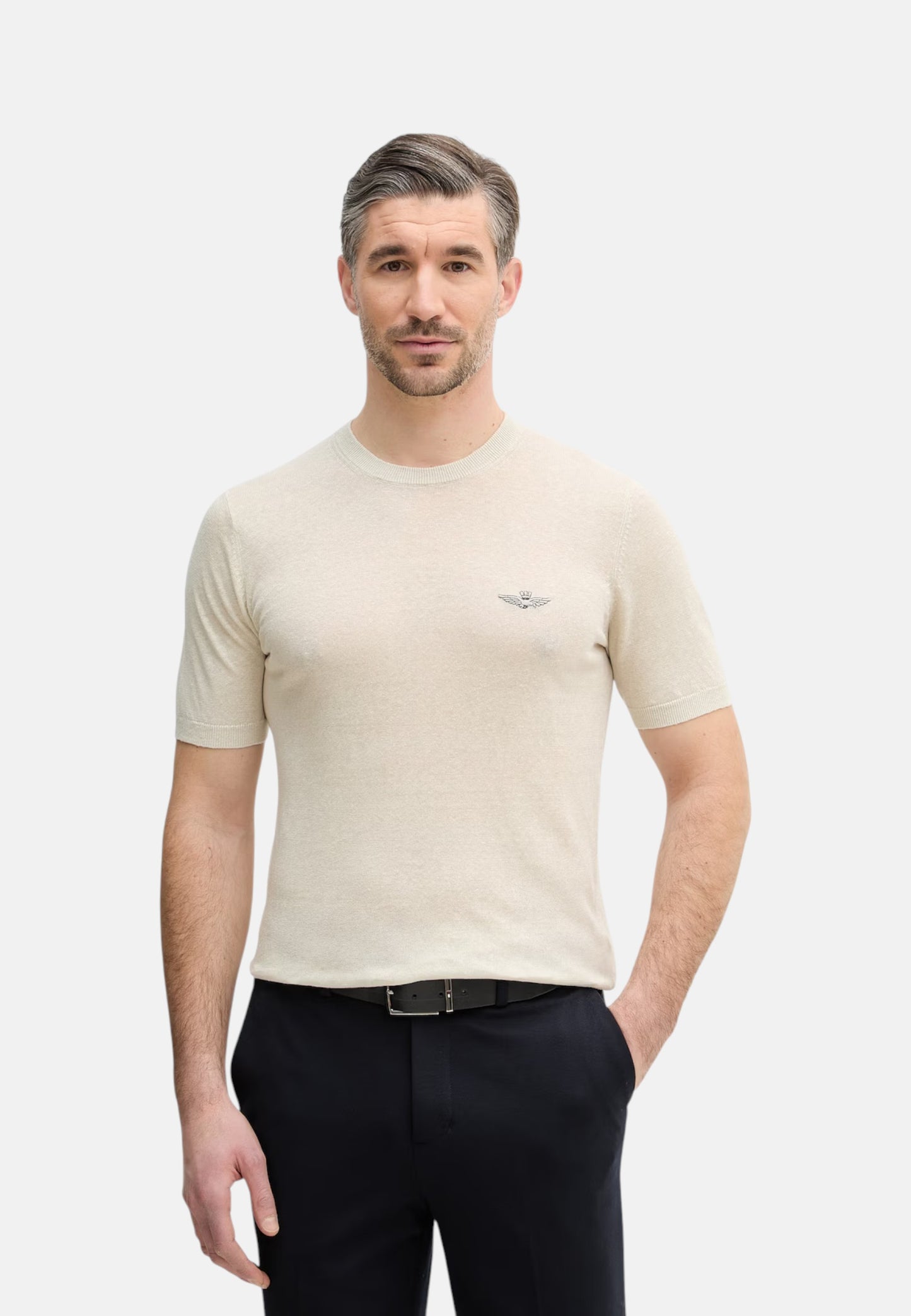 Maglia A Girocollo Uomo Aeronautica Militare Manica Corta In Lino  261MA1624UL00935