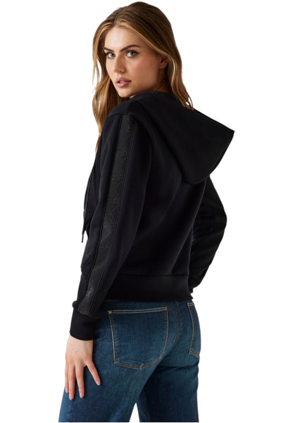 Felpa Con Zip Donna Guess Con Cappuccio New Hooded Scuba W5YQ05KBYE2