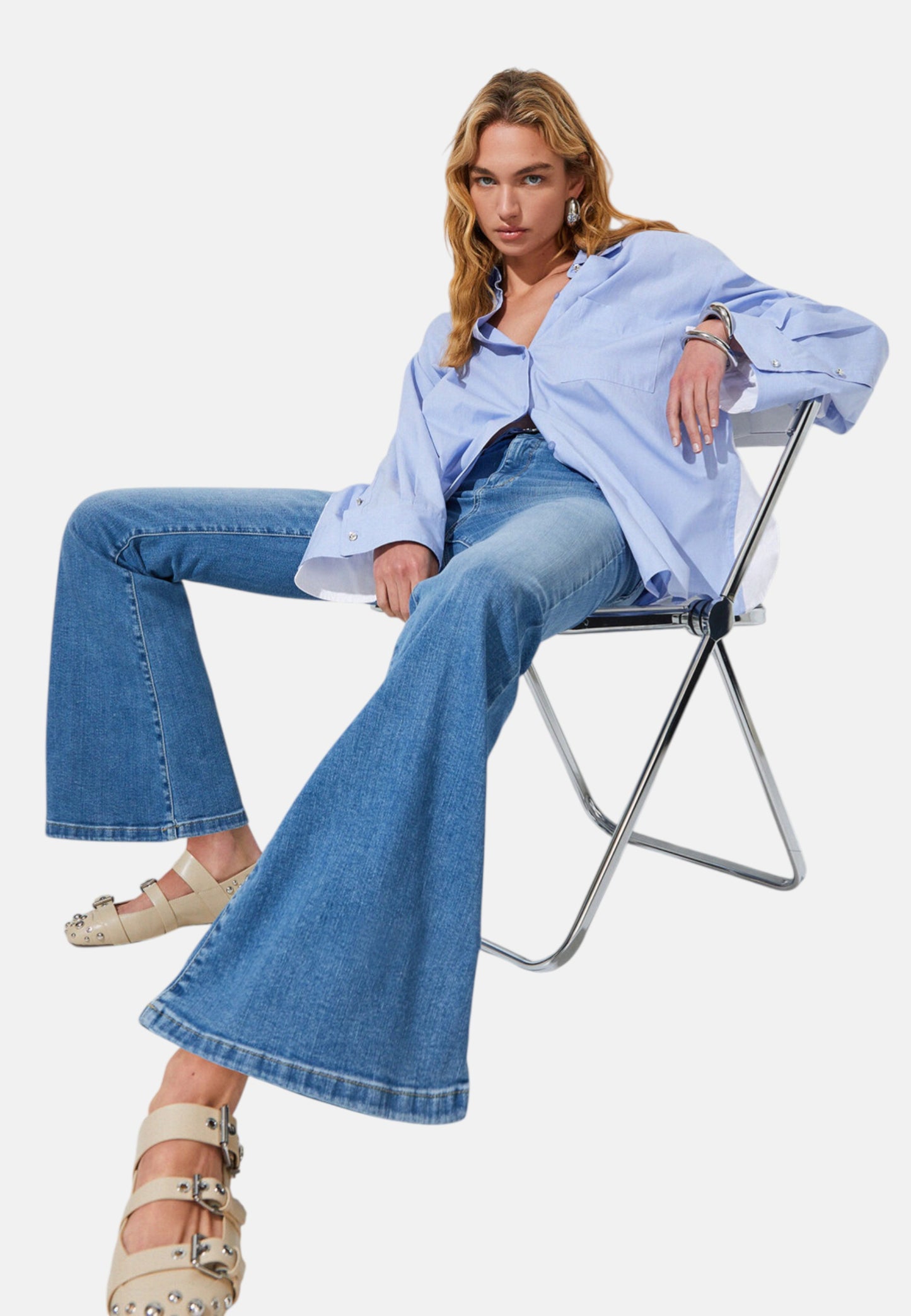 Jeans Flare Fit Donna Liu Jo Bootcut Vita Alta Good Super Beat UA6159D0264