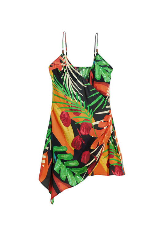 Vestito Corto Donna Desigual Tropicale Bahamas Straps
