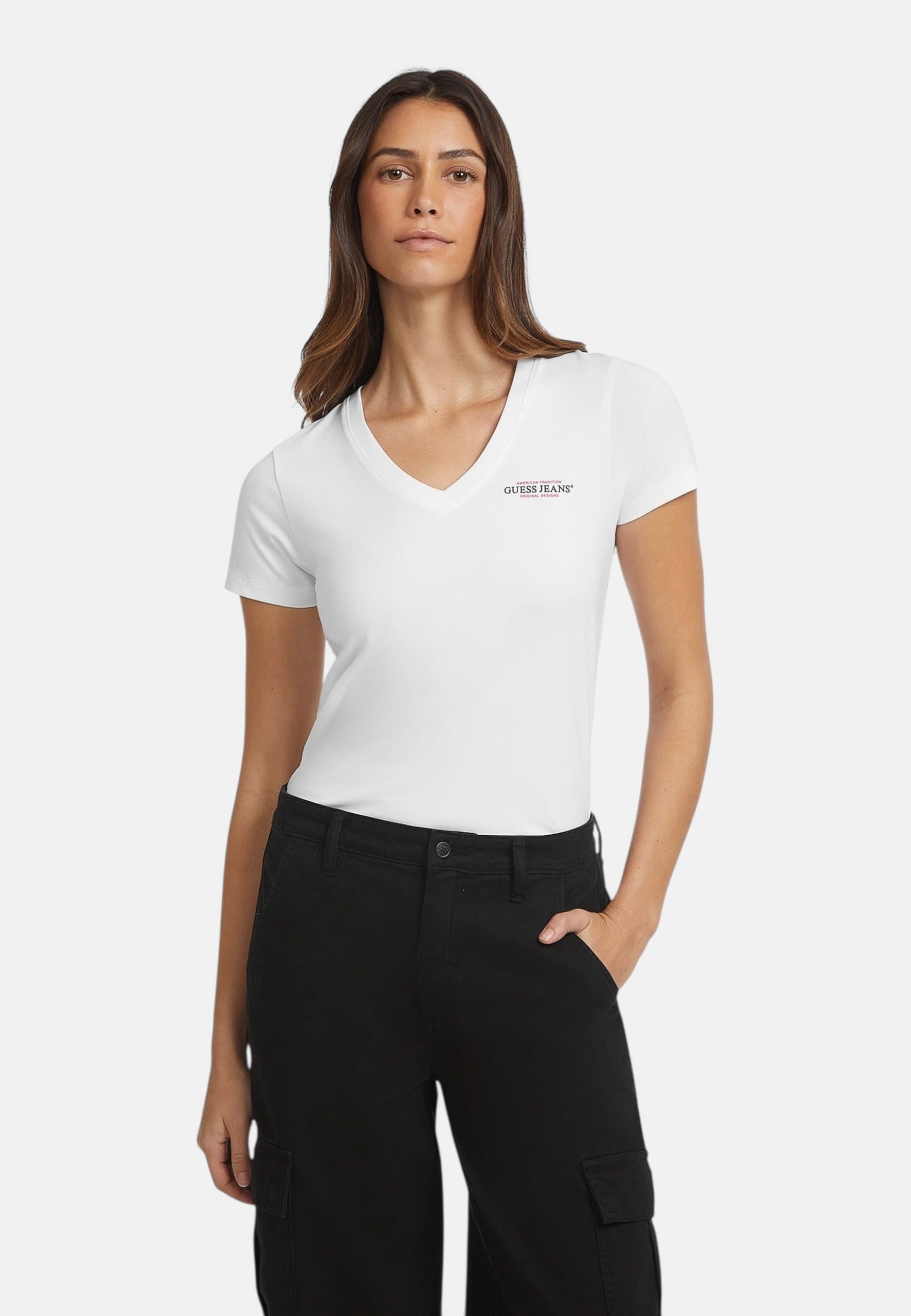 T-Shirt Manica Corta Donna Guess Slim Gj Mini America W4YI23J1314