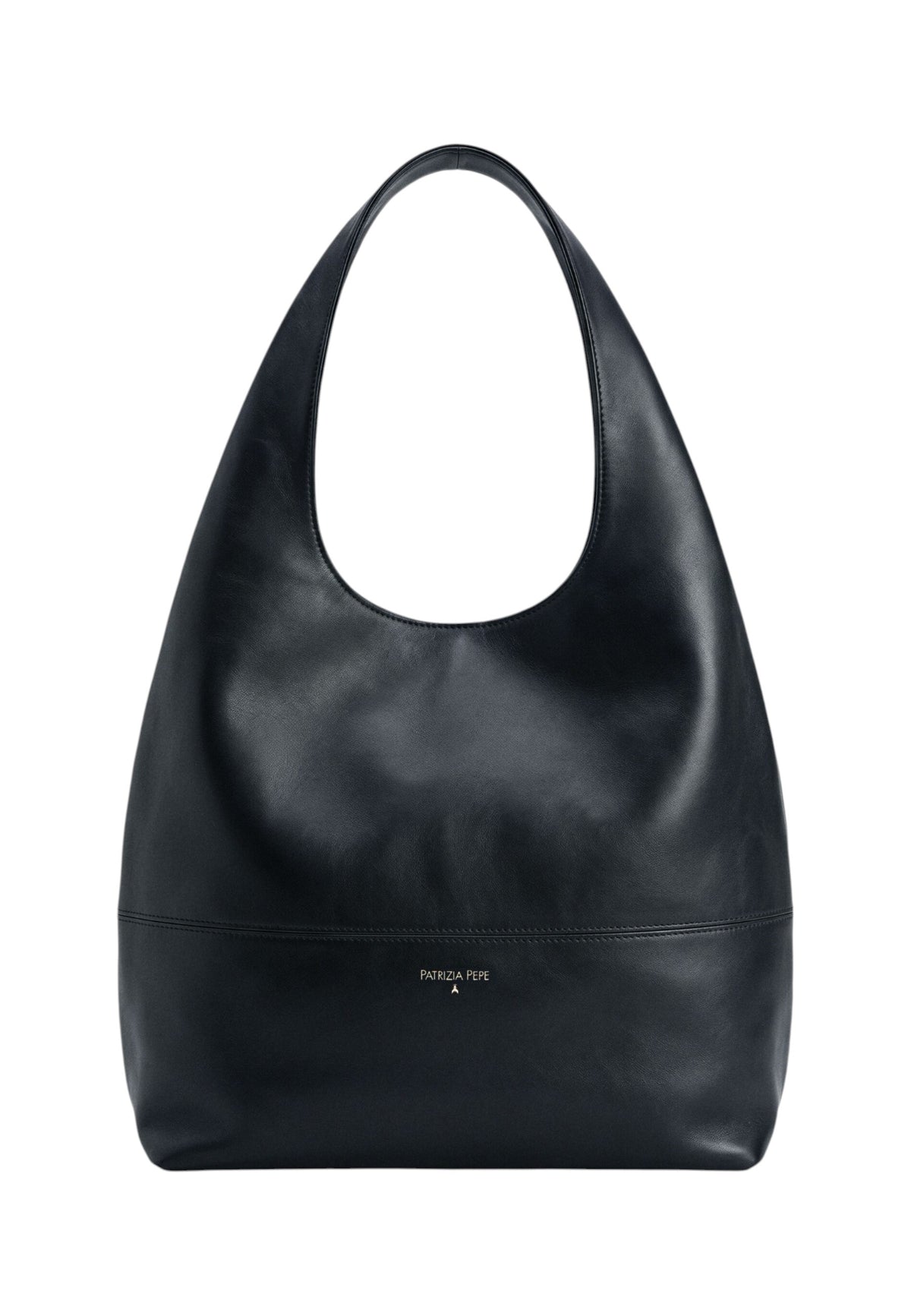 Borsa A Spalla Donna Patrizia Pepe Shopper, Pelle di agnello, Struttura morbida, Capienza formato A4, Manico ampio integrato, Linea minimalista  2B0020L0016