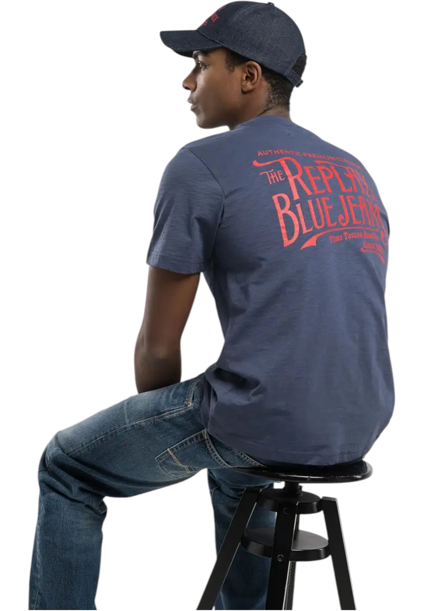T-Shirt Manica Corta Uomo Replay In Jersey Fiammato