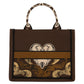 Borsa A Mano Donna Braccialini A Bauletto, Doppio con tracolla removibile e regolabile, Con pochette interna removibile, Stampa ramage con motivo ornamentale, Dimensioni: 26.5 x 13 x 21 Cm Queen B19281TY