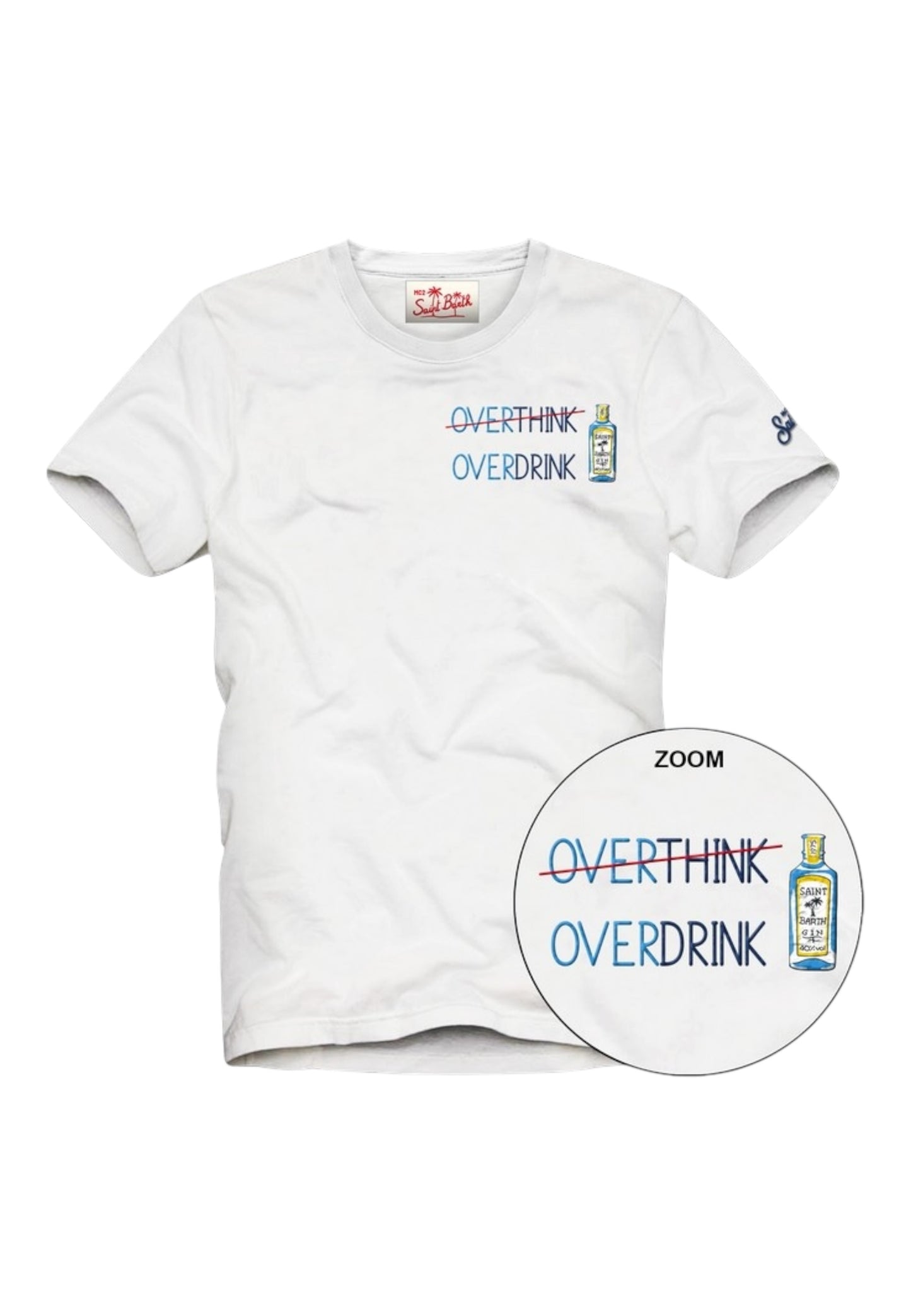 T-Shirt Manica Corta Uomo Mc2 Saint Barth Stampa E/O Ricamo Frontale Overdrink Portofino POT0001
