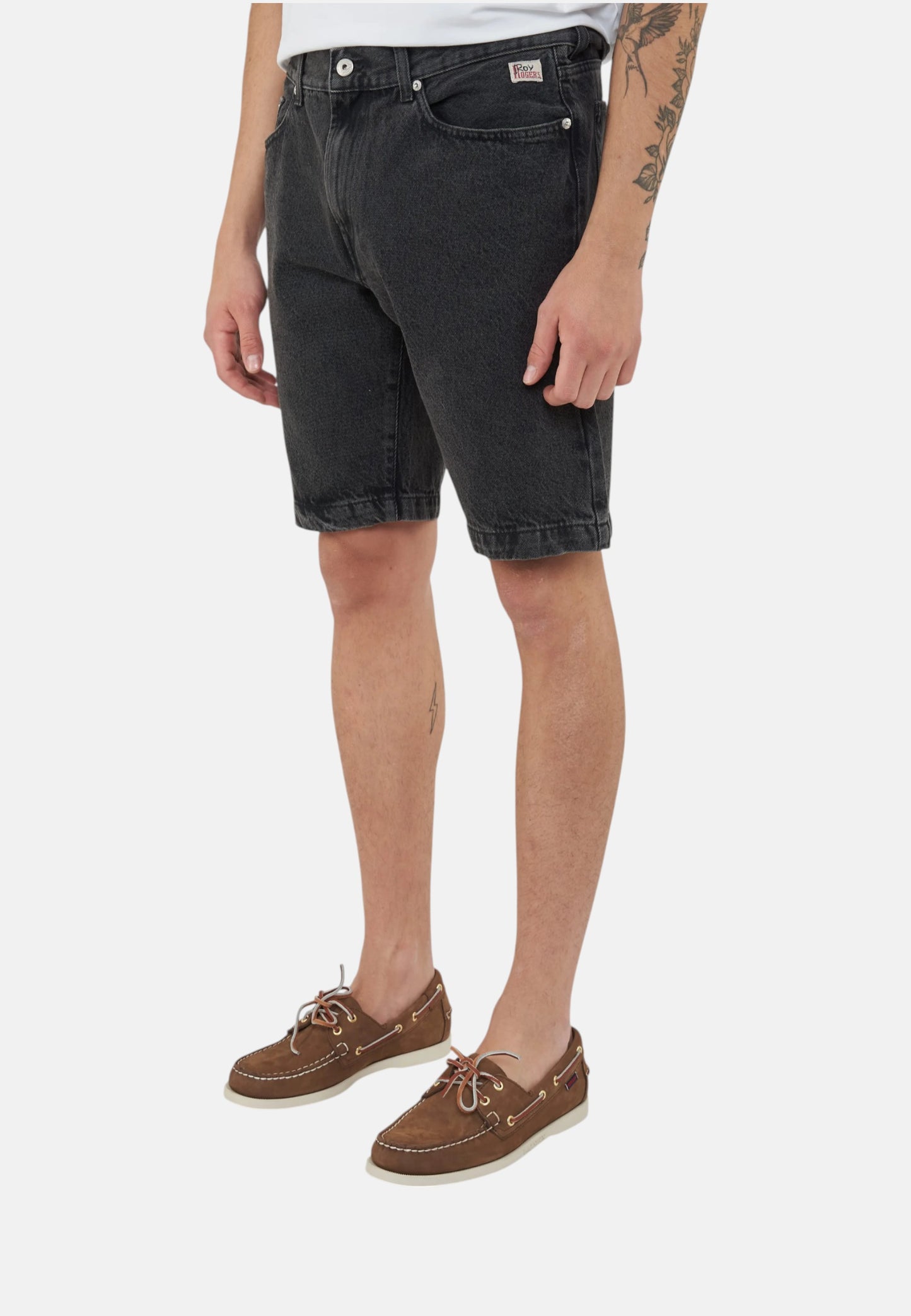Pantaloncini Bermuda Uomo Roy Roger's In Denim Nero Cult Kos RRU085N1222861