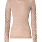 Maglia A Girocollo Donna Pinko Cotone e lana, lavorazione a costine, linea aderente, girocollo con bordo doppio, maniche lunghe arricciate, logo lettering ricamato sul petto Muscari 107317A3H0