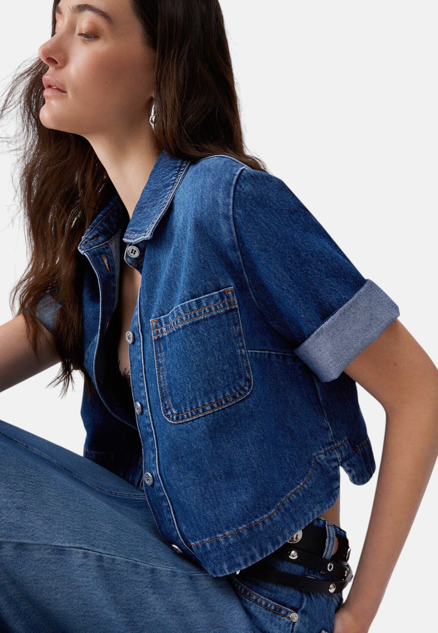 Camicia Manica Corta Donna Liu Jo In Denim  UA6337D0319