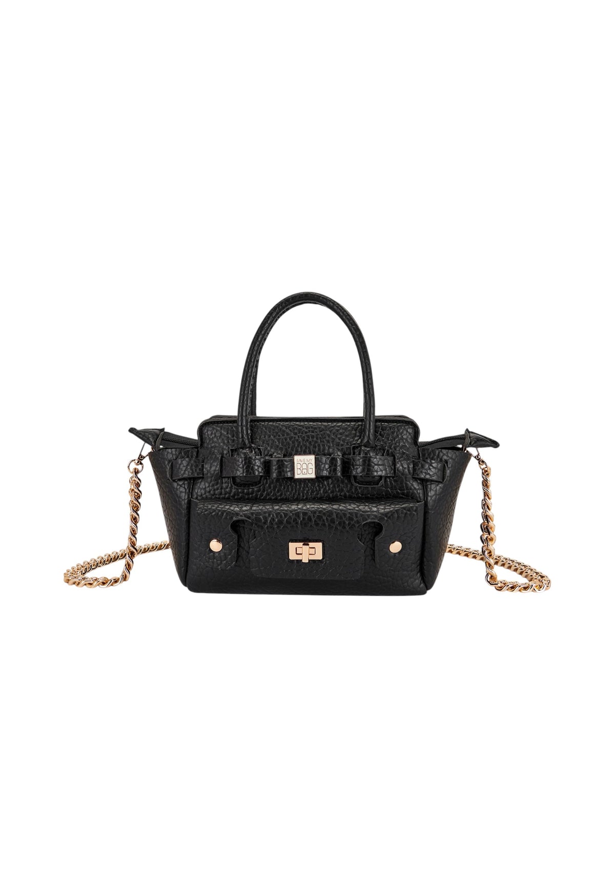 Borsa A Mano Donna Save My Bag Shopping bag piccola, Doppi manici, Chiusura con zip, Logo Save My Bag in metallo, Finitura effetto pelle, Dimensioni: 25 x 9 x 16 Cm Clara S62-CLARA-S-PUB