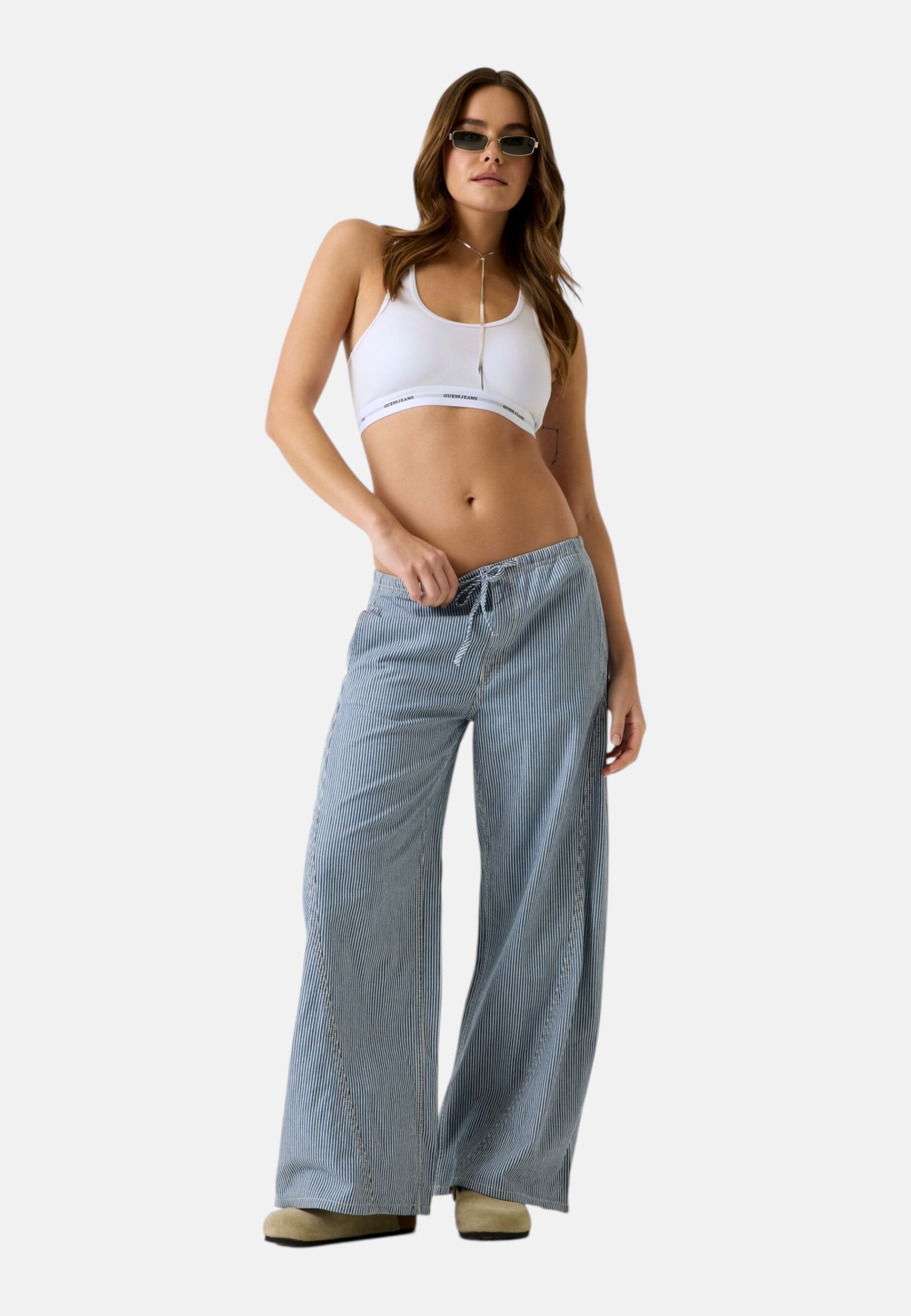 Jeans Wide Leg Donna Guess  Gj Jogger Twisted Extrawide W6GA2JD7881