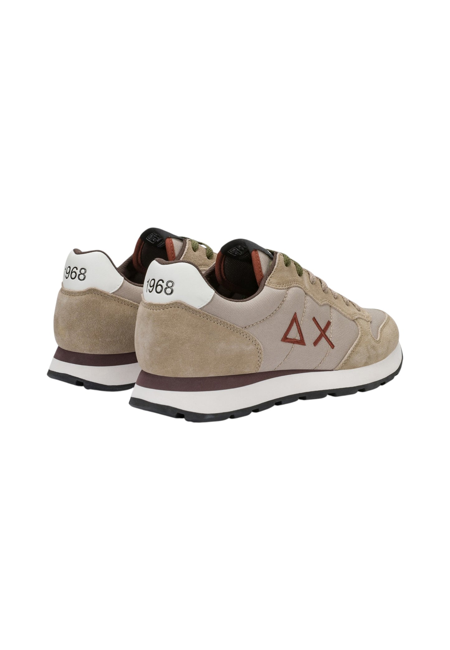 Sneakers Basse Uomo Sun68 Stile Running, Logo Ricamato, Nylon E Suede Tom Solid Z46101
