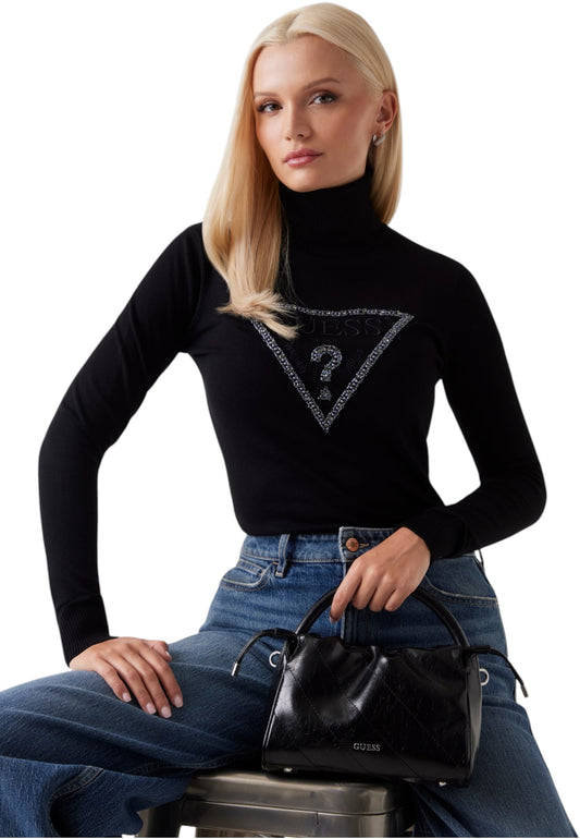 Maglione Collo Alto Donna Guess  Melanie Triangle Logo W5BR39Z2NQ2