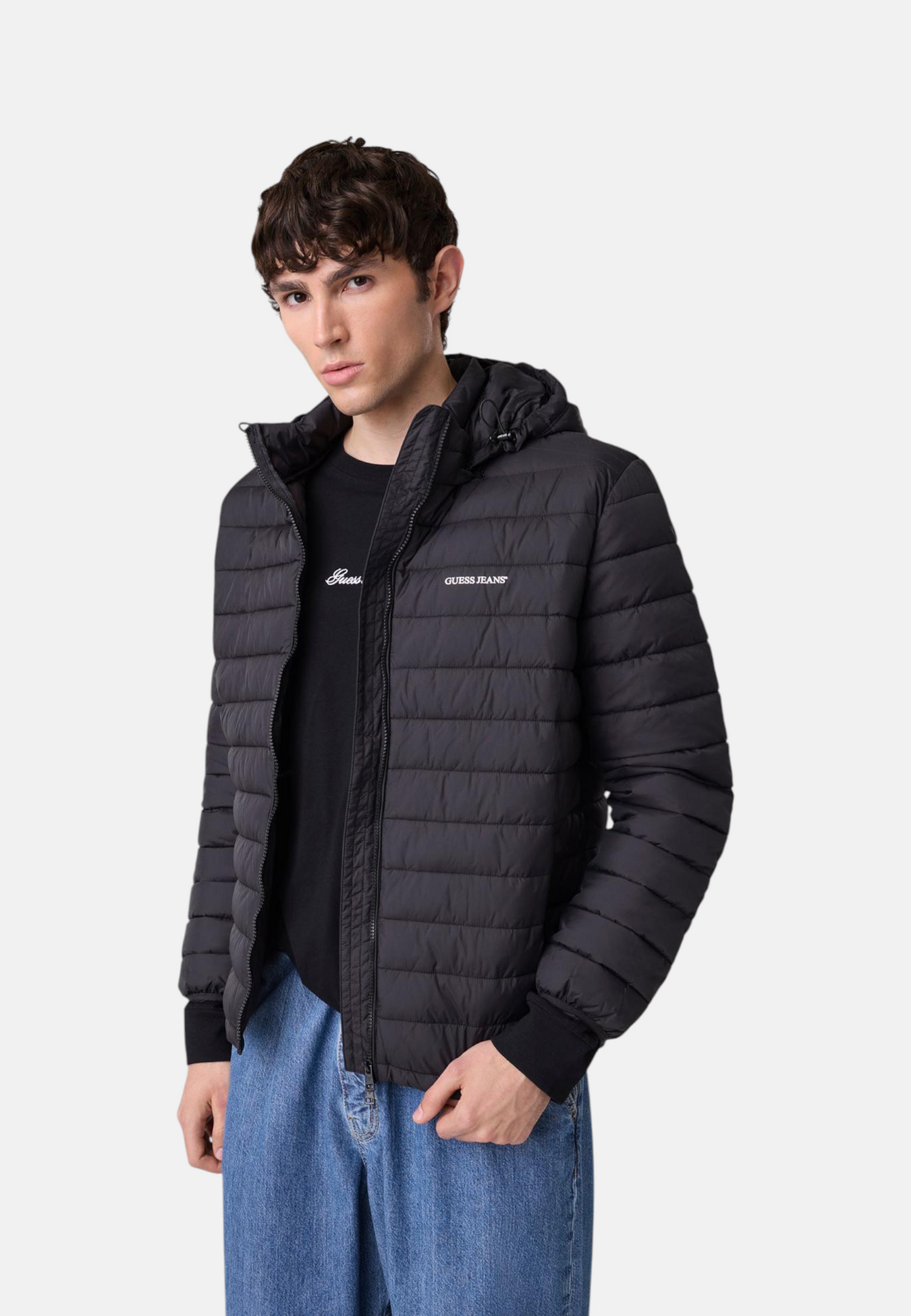 Piumino Corto Uomo Guess Imbottito, Con Cappuccio Gj Paneled M6YL06W2646